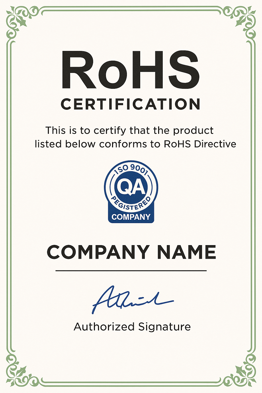 RoHS Certification