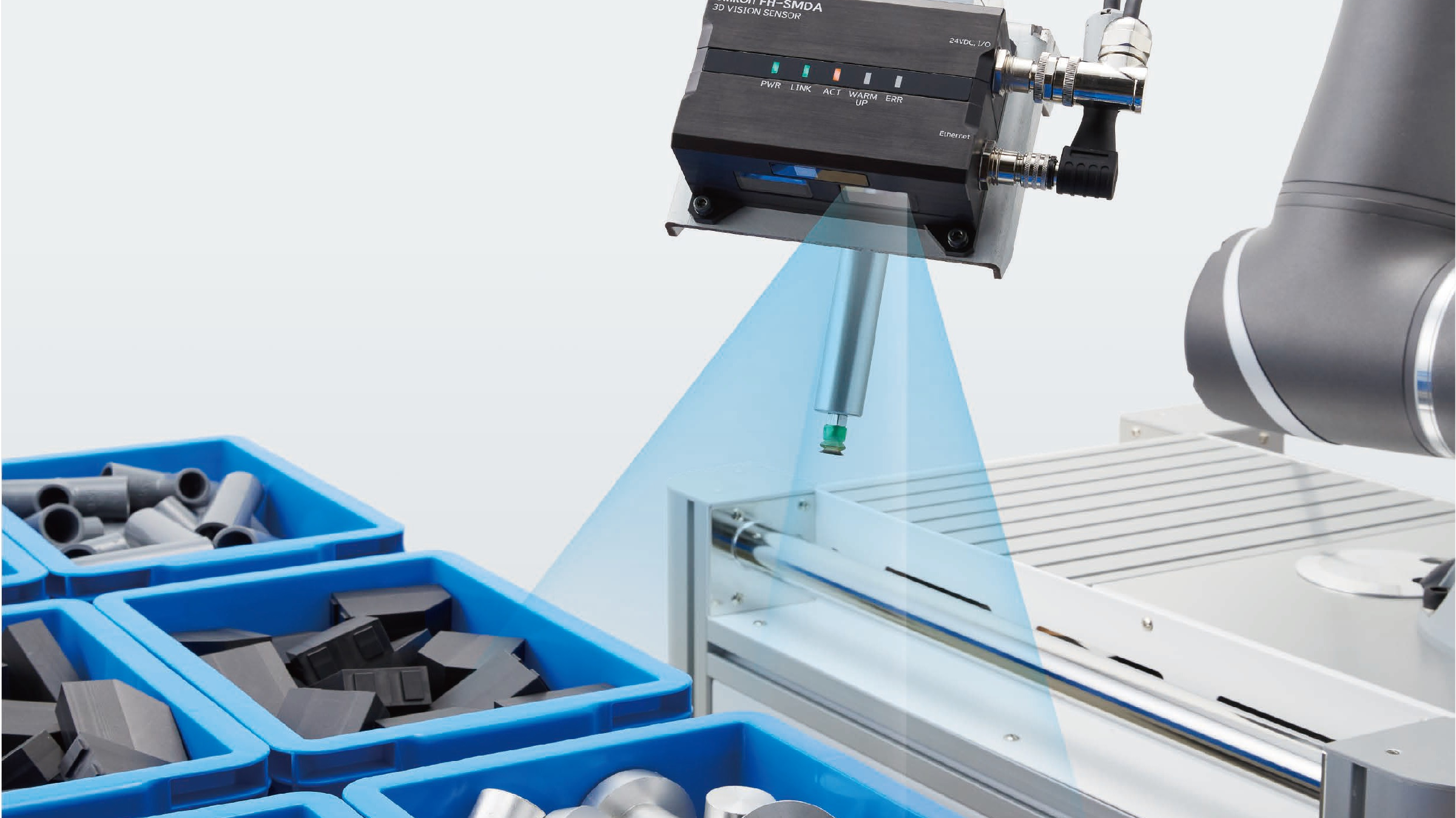 Fiber-optic modules used in industrial automation and robotics